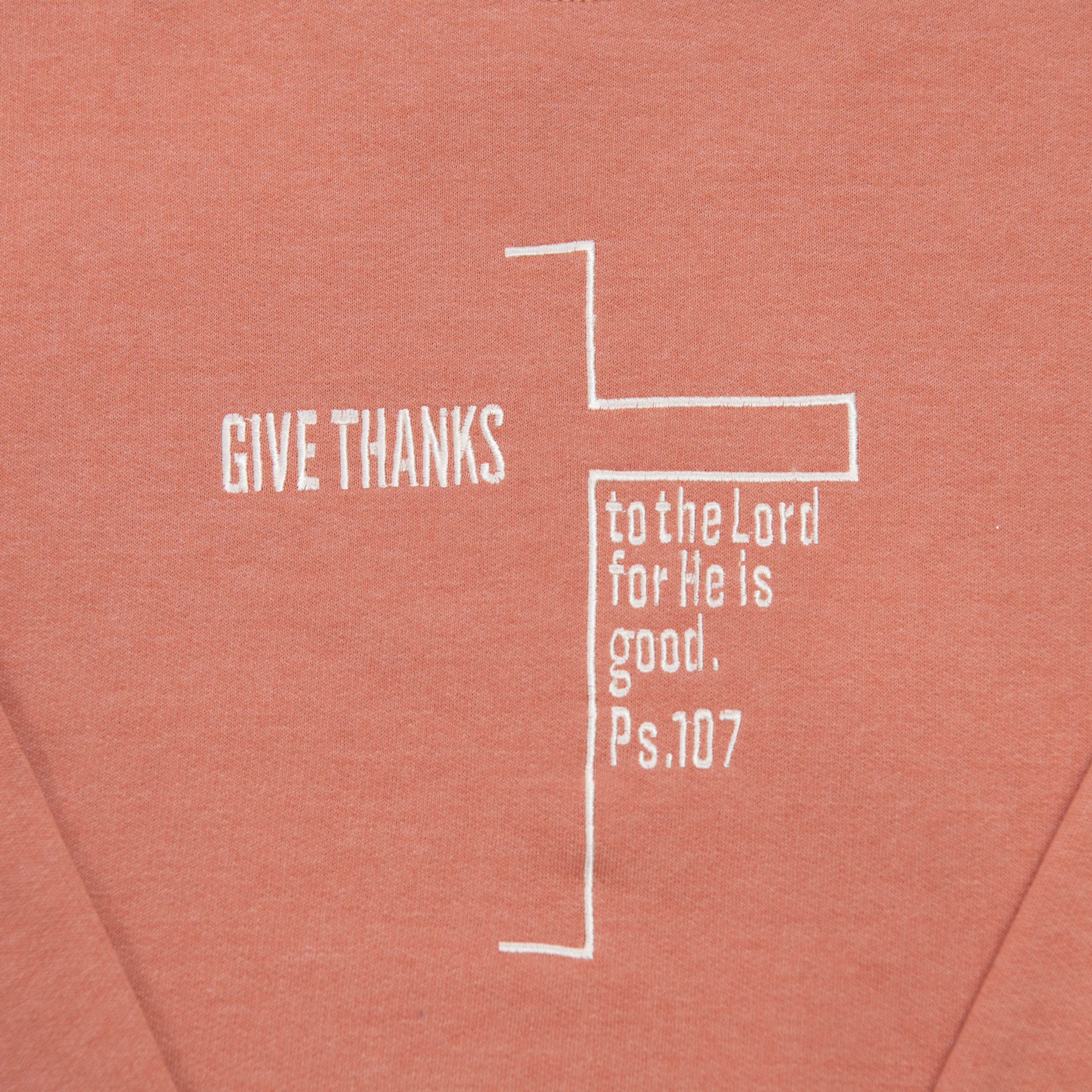 Embroidered Give Thanks Cross Sweatshirt - Image 3