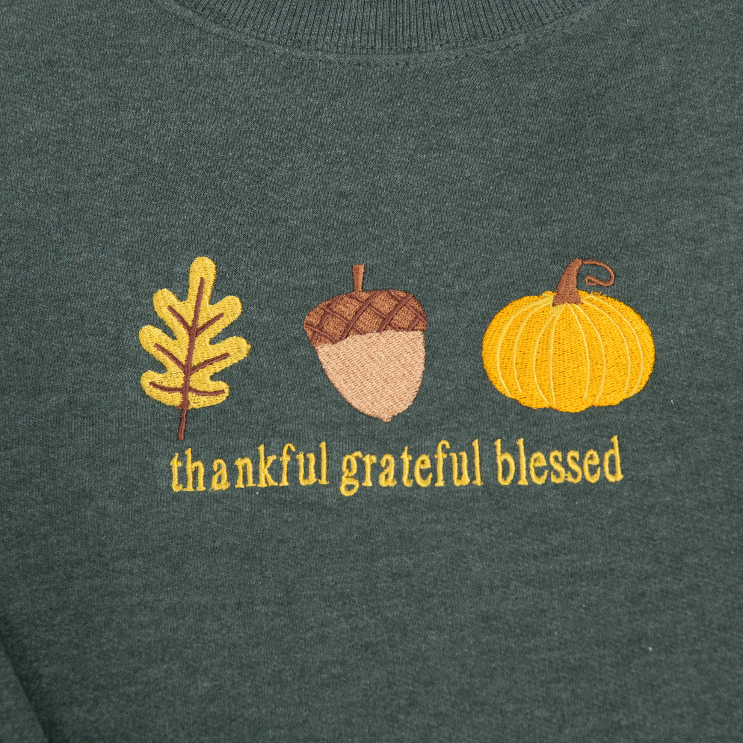 Embroidered Thankful Grateful Blessed Fall Icons Sweatshirt - Image 3