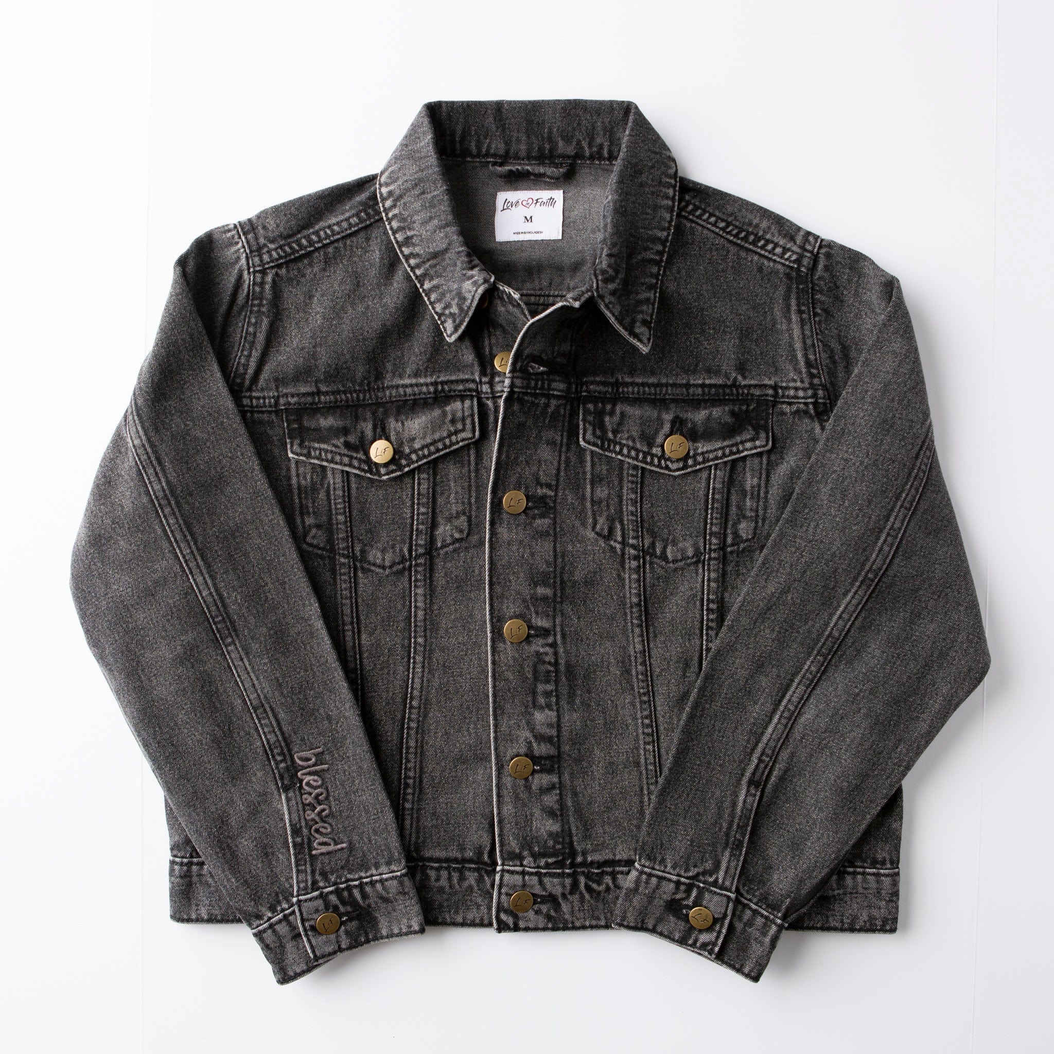 Vintage Washed Blessed Denim Jacket - Image 4