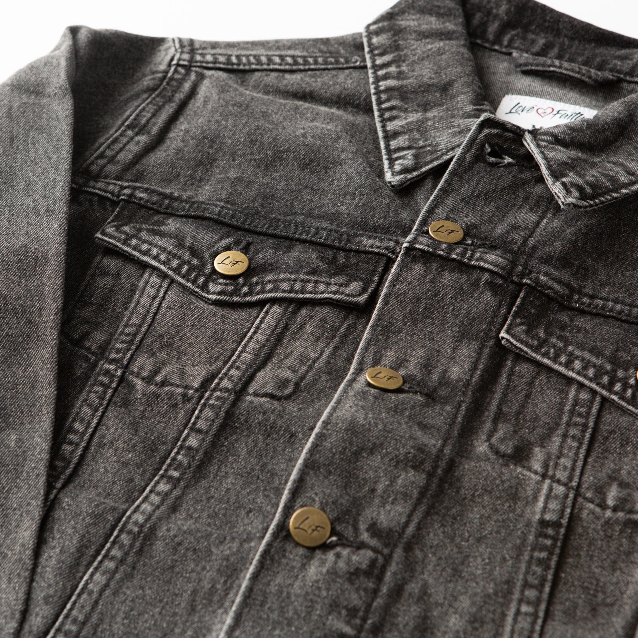 Vintage Washed Blessed Denim Jacket - Image 3