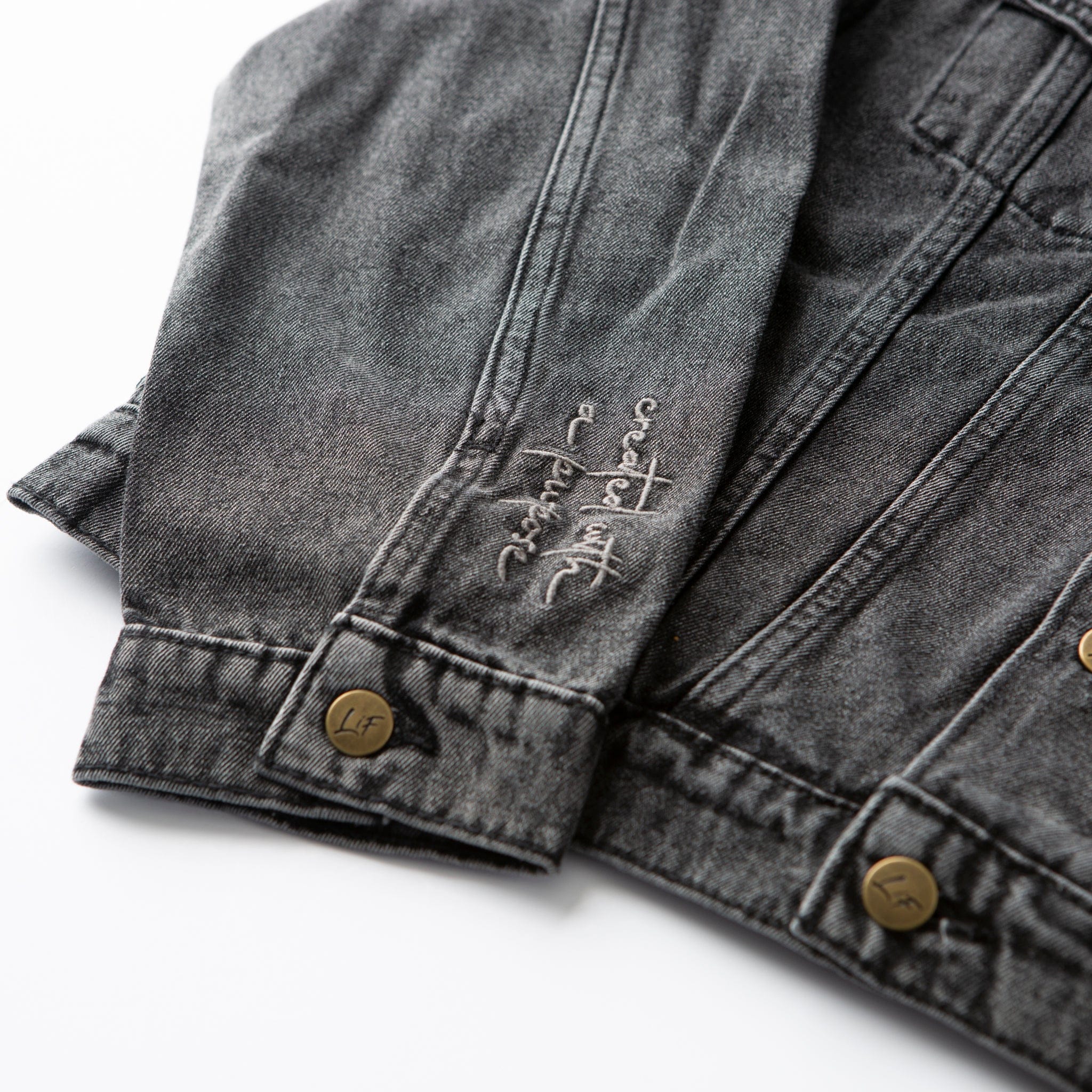 Vintage Washed Created With A Purpose Denim Jacket - Image 7