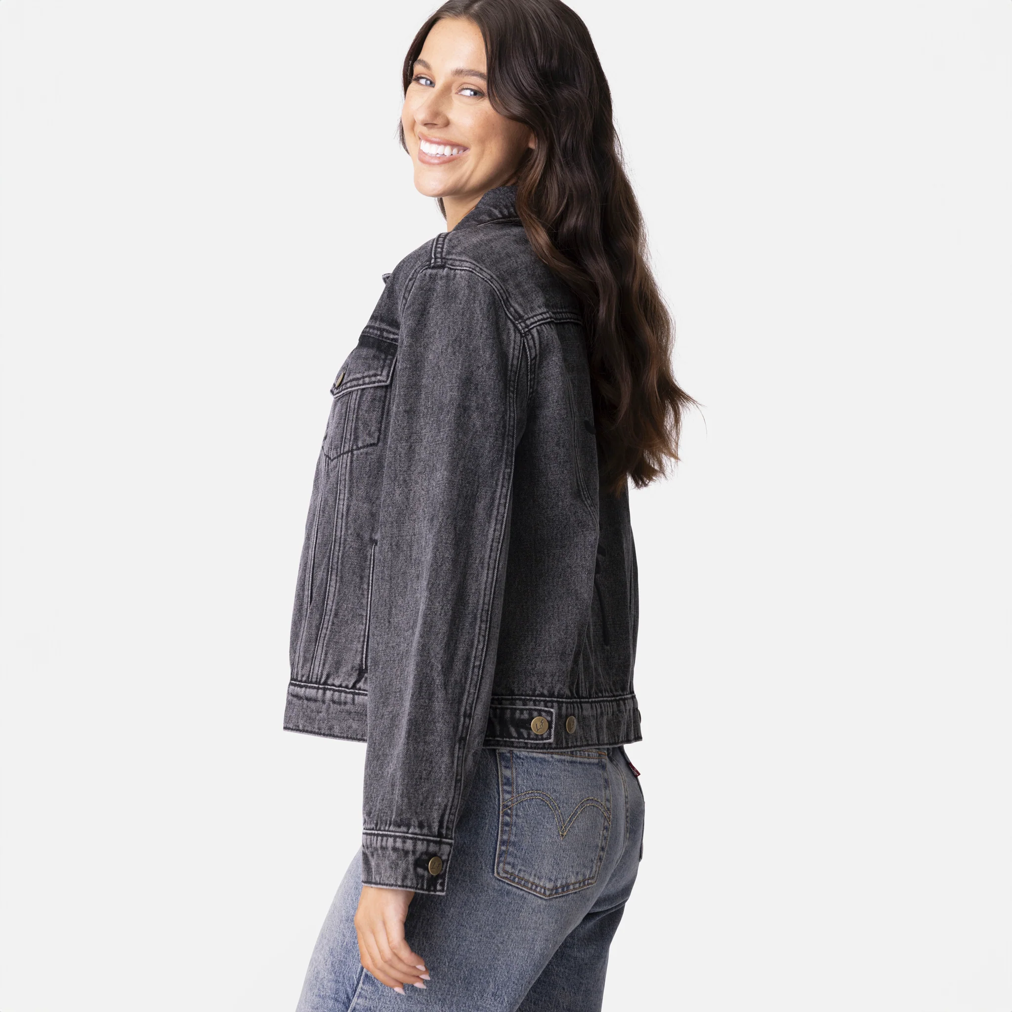Vintage Washed Faith Cross Denim Jacket - Image 11