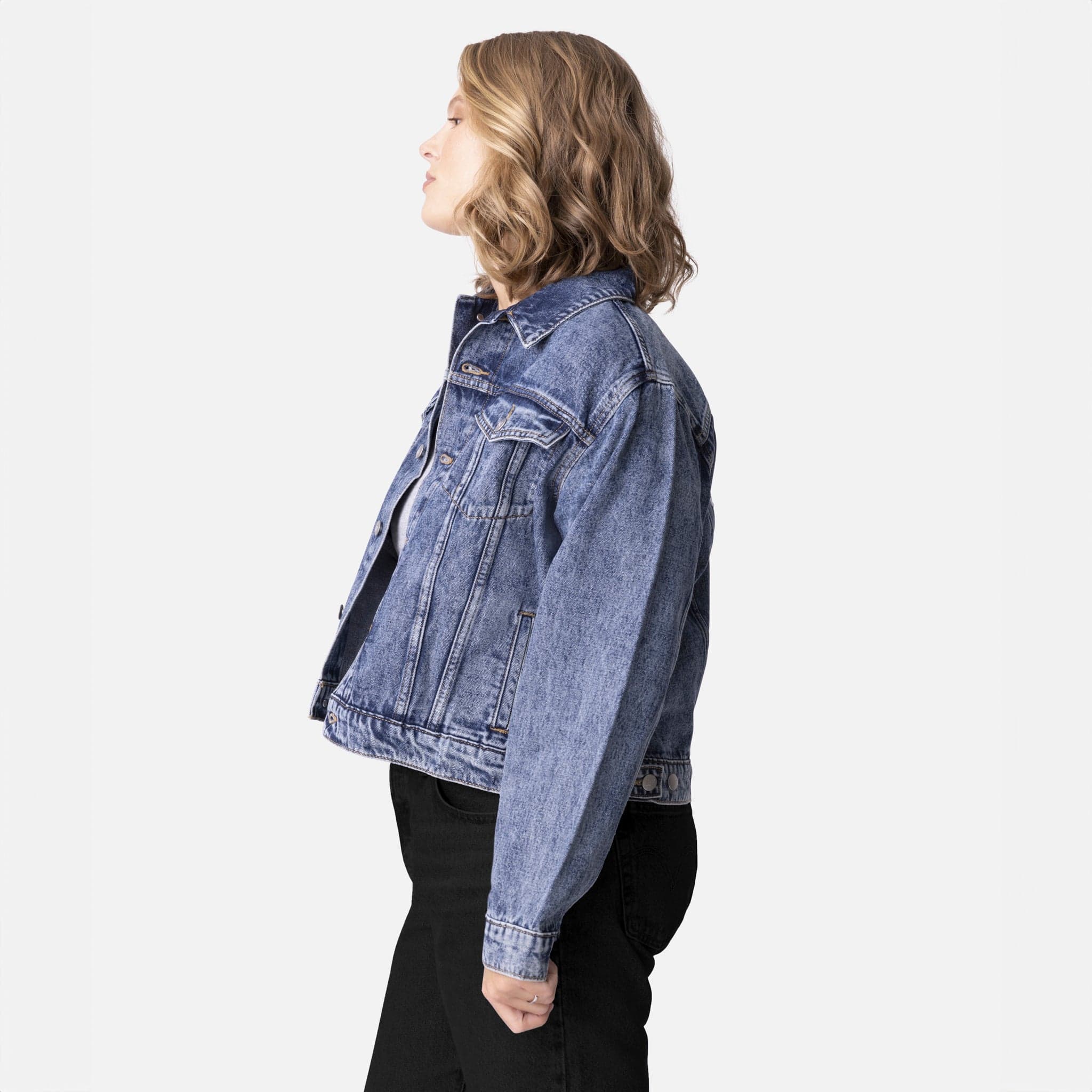 Vintage Washed Faith Cross Denim Jacket - Image 5