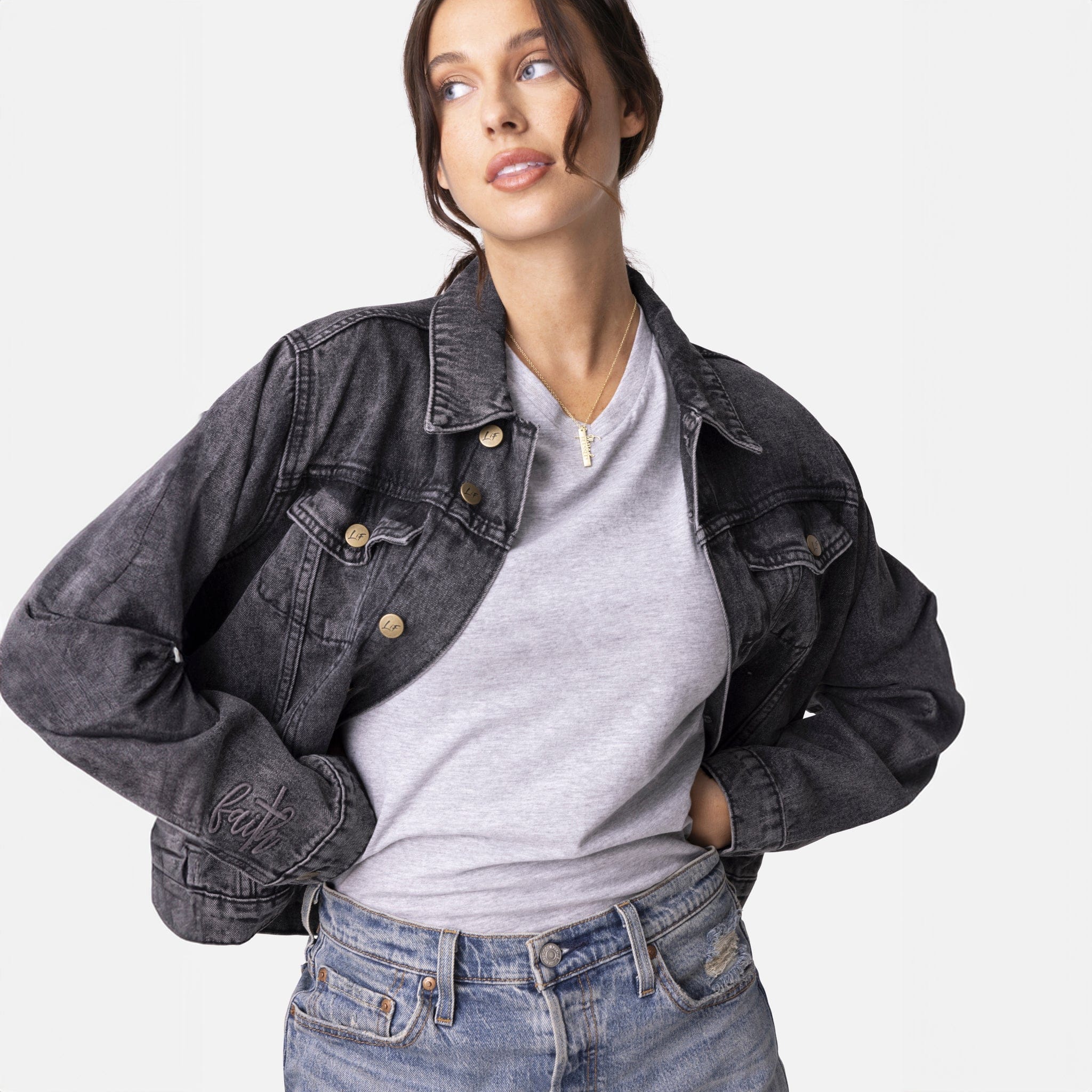 Vintage Washed Faith Denim Jacket - Image 20