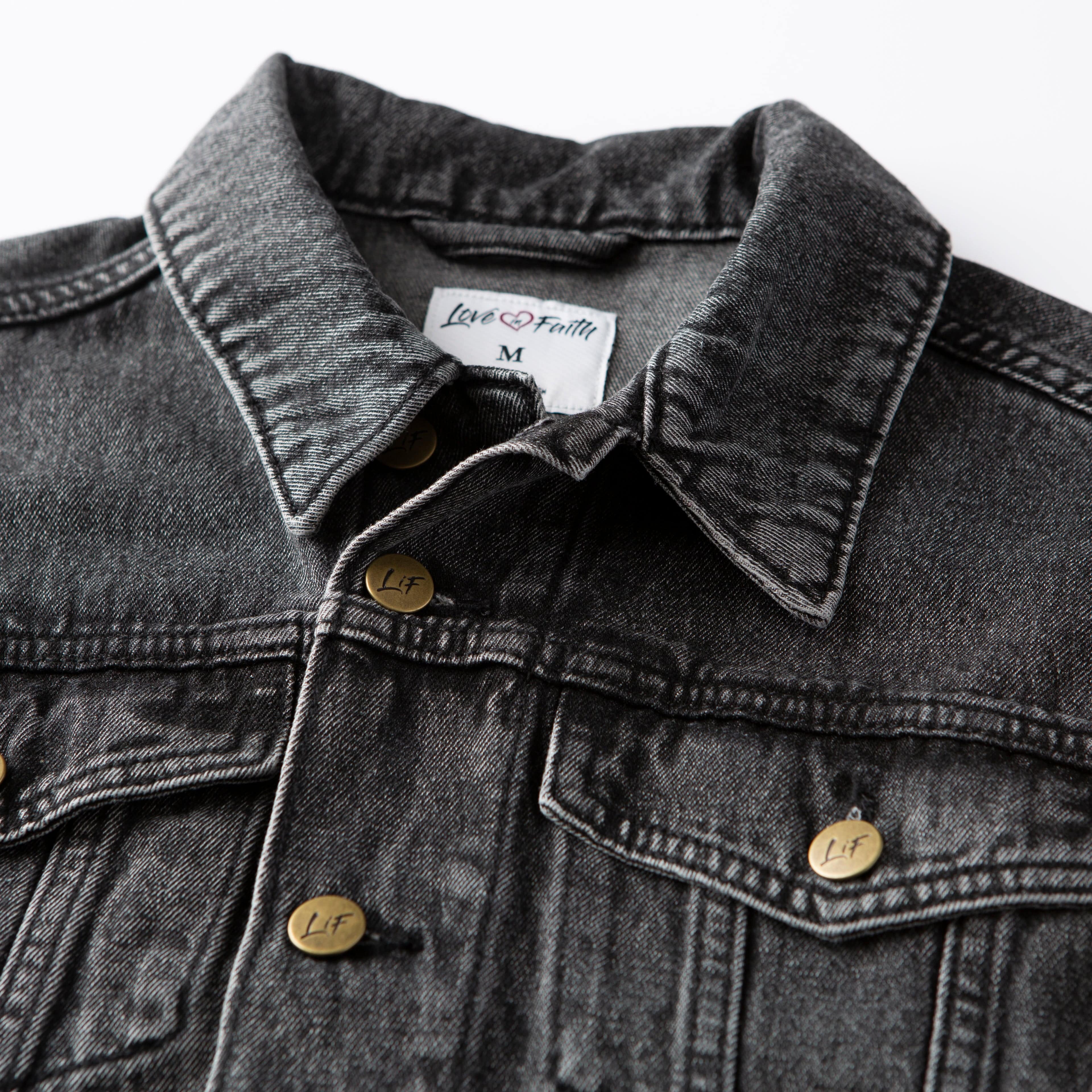 Vintage Washed Love in Faith Denim Jacket - Image 4