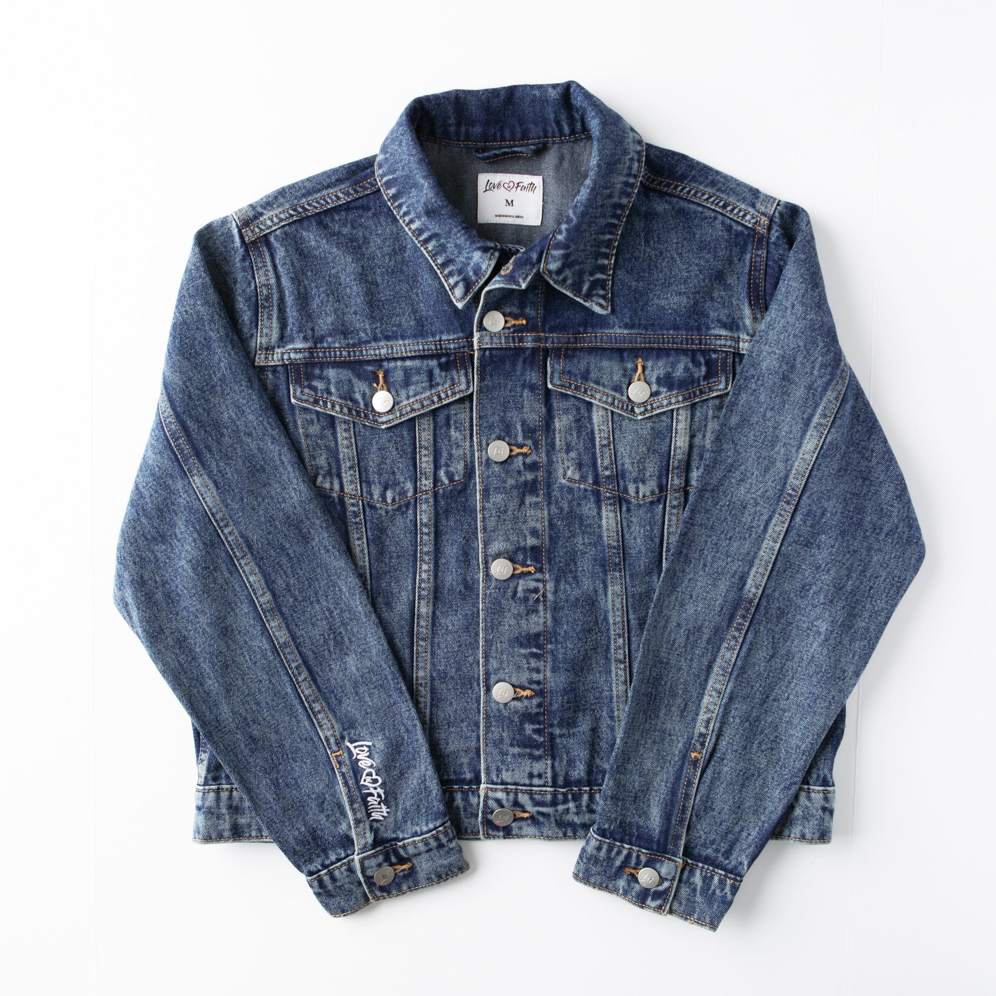 Vintage Washed Love in Faith Denim Jacket - Image 7