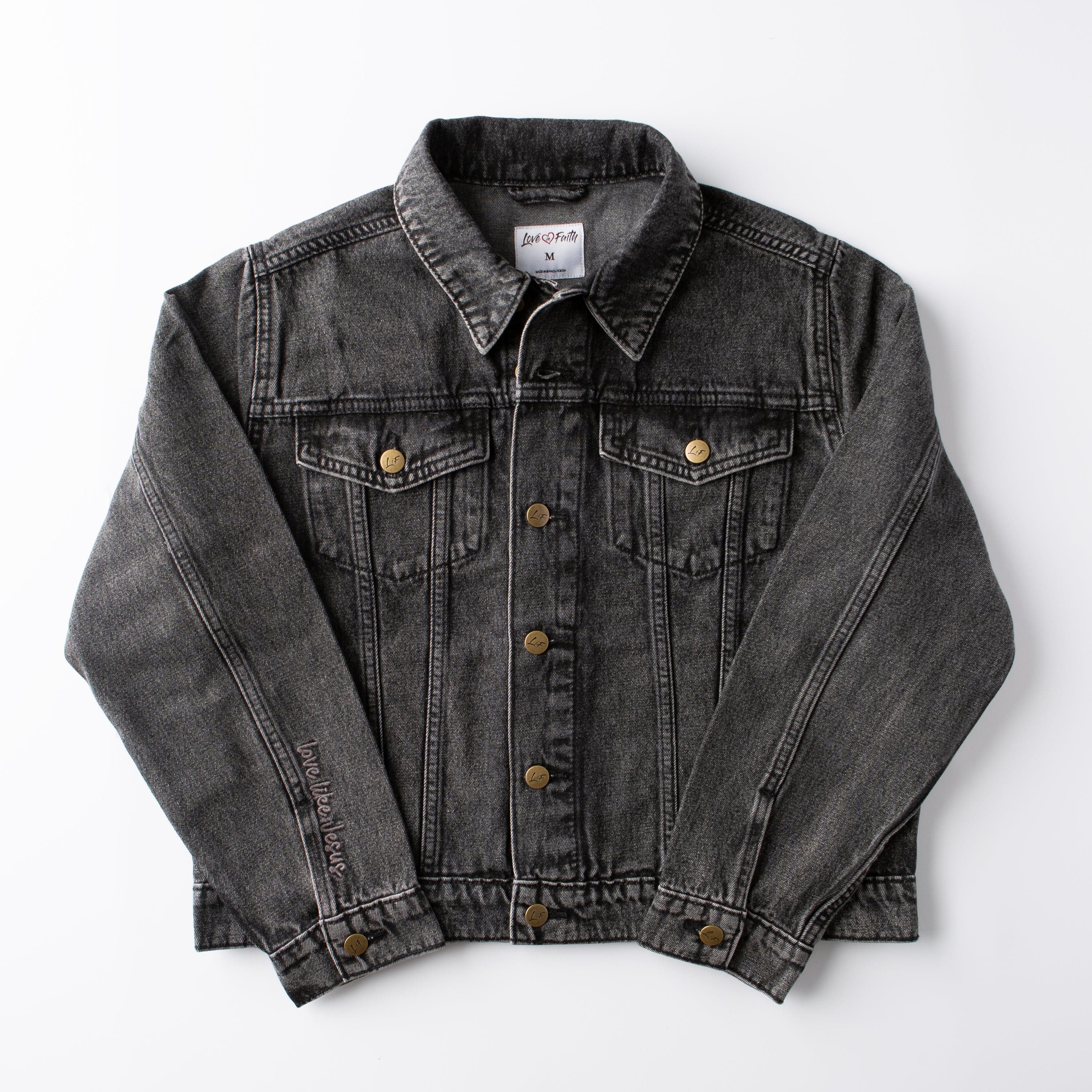 Vintage Washed Love Like Jesus Denim Jacket - Image 11